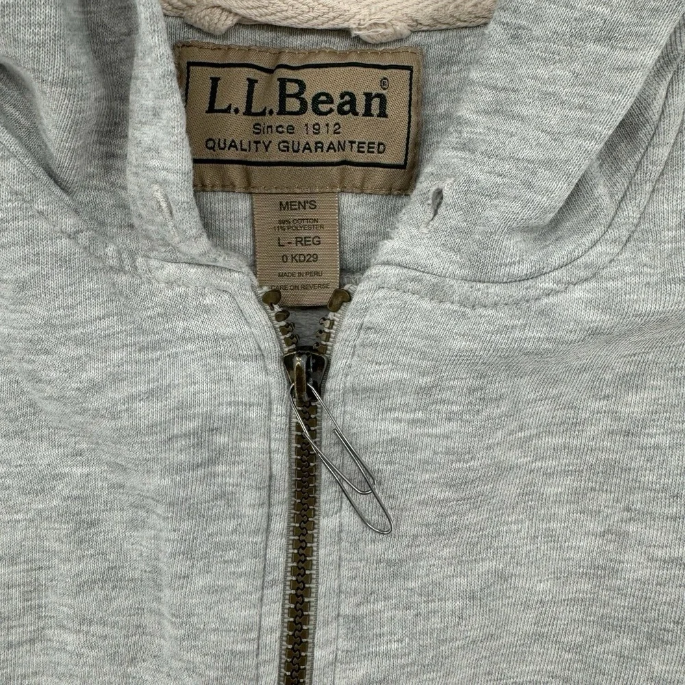 LL Bean Katahdin Sweatshirt Mens XL Full Zip Hoodie Gray Jacket Y2K FLAW‎